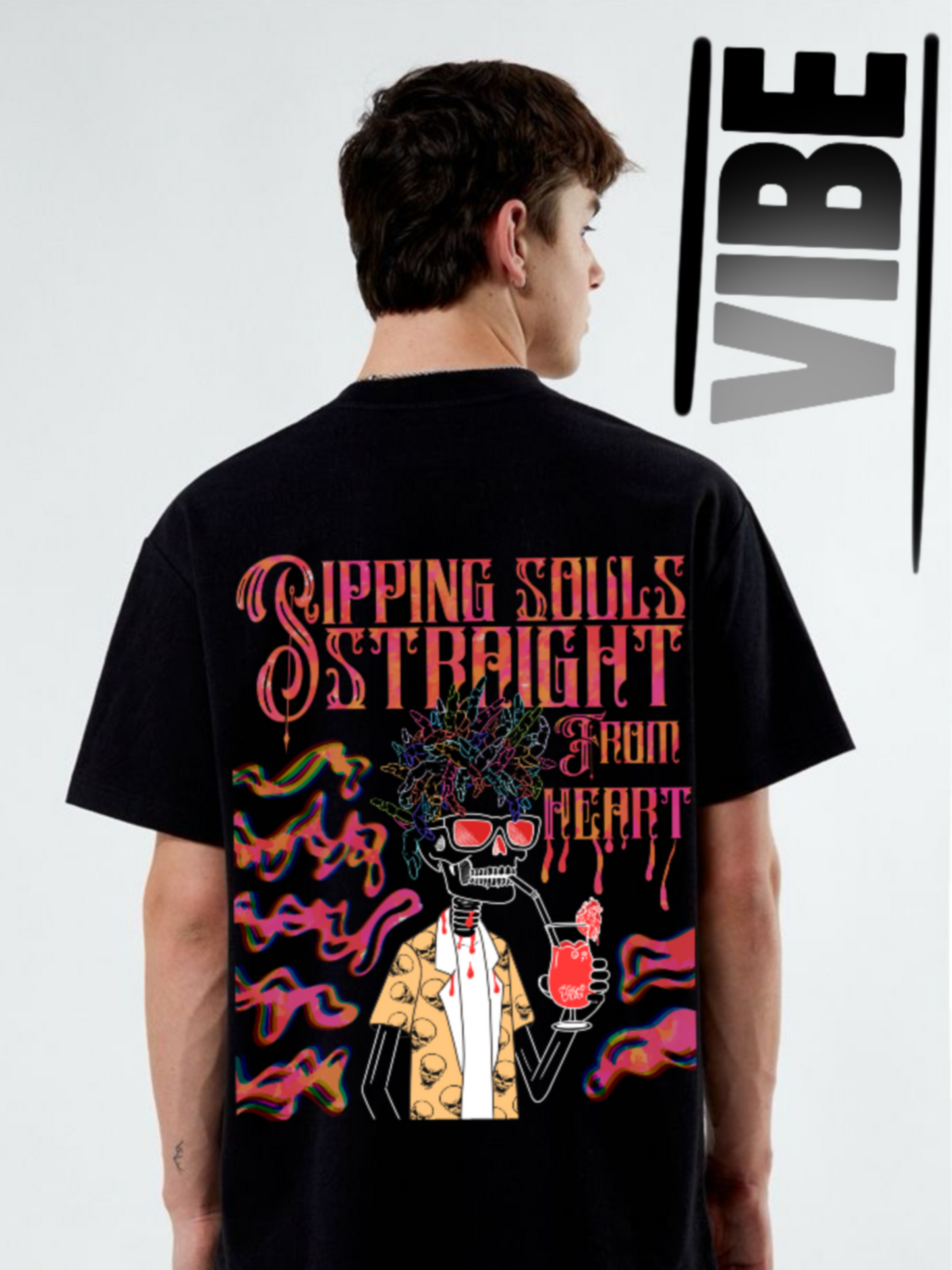Men's Vibe Graphic Printed T-shirt Minimal