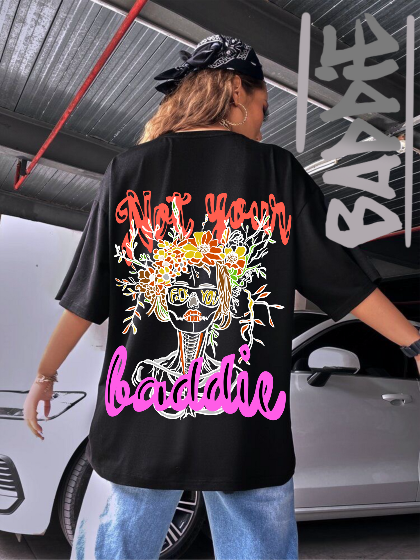 Women's Baddie Graphic Printed T-shirt Bold