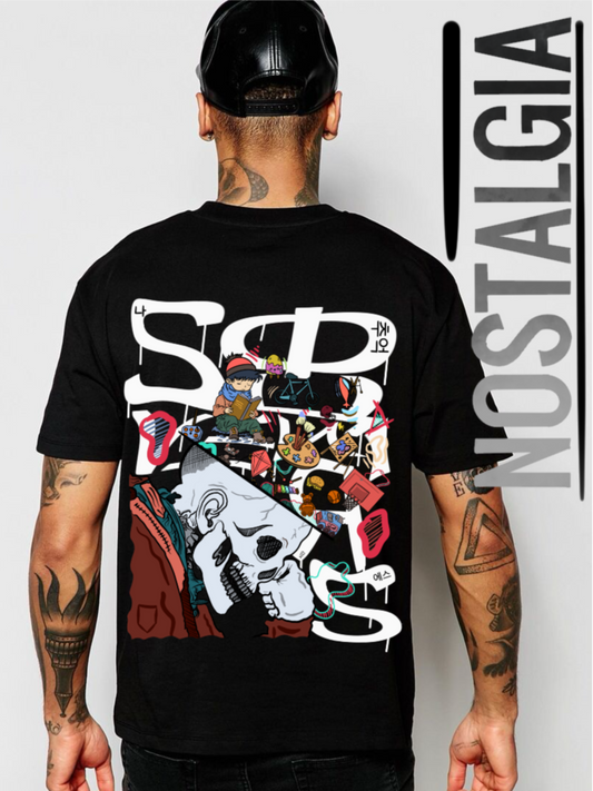 Men's Nostalgia Graphic Printed T-shirt Bold